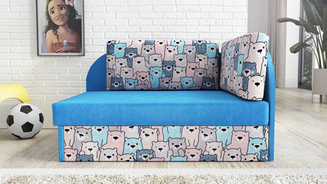 UNIVERSAL CORNER SOFA BED KUBUS CUBE BLUE / TEDDY Children room