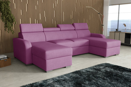 NEU! ECKSOFA BETT ASTEE U-FORM LEICHT ZU REINIGENDER STOFF VERSTELLBARE KOPFSTÜTZE / FEDERN + SCHAUM