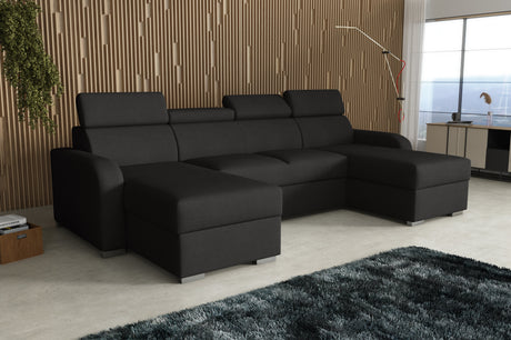 NEU! ECKSOFA BETT ASTEE U-FORM LEICHT ZU REINIGENDER STOFF VERSTELLBARE KOPFSTÜTZE / FEDERN + SCHAUM