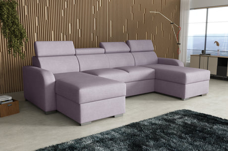 NEU! ECKSOFA BETT ASTEE U-FORM LEICHT ZU REINIGENDER STOFF VERSTELLBARE KOPFSTÜTZE / FEDERN + SCHAUM
