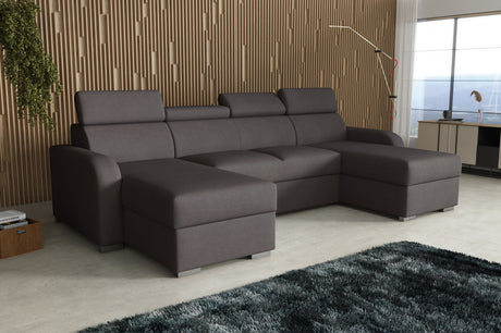 NEU! ECKSOFA BETT ASTEE U-FORM LEICHT ZU REINIGENDER STOFF VERSTELLBARE KOPFSTÜTZE / FEDERN + SCHAUM