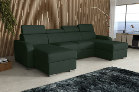 NEU! ECKSOFA BETT ASTEE U-FORM LEICHT ZU REINIGENDER STOFF VERSTELLBARE KOPFSTÜTZE / FEDERN + SCHAUM