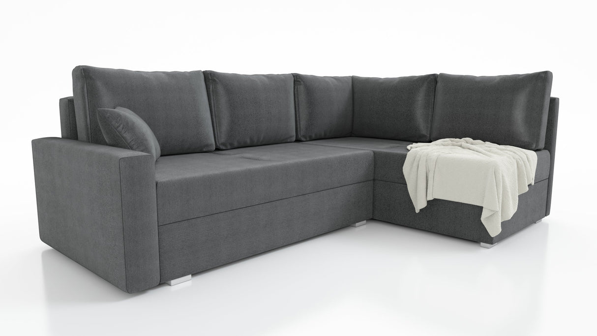 ECKSOFA BETT FINO 228CM + PASSENDER HOCKER / FEDERN + SCHAUMSTOFF