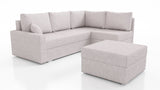 ECKSOFA BETT FINO 228CM + PASSENDER HOCKER / FEDERN + SCHAUMSTOFF