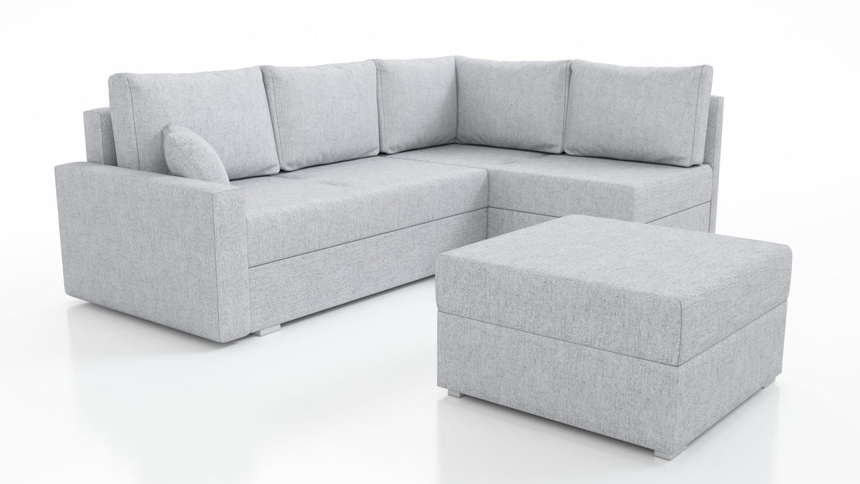 ECKSOFA BETT FINO 228CM + PASSENDER HOCKER / FEDERN + SCHAUMSTOFF