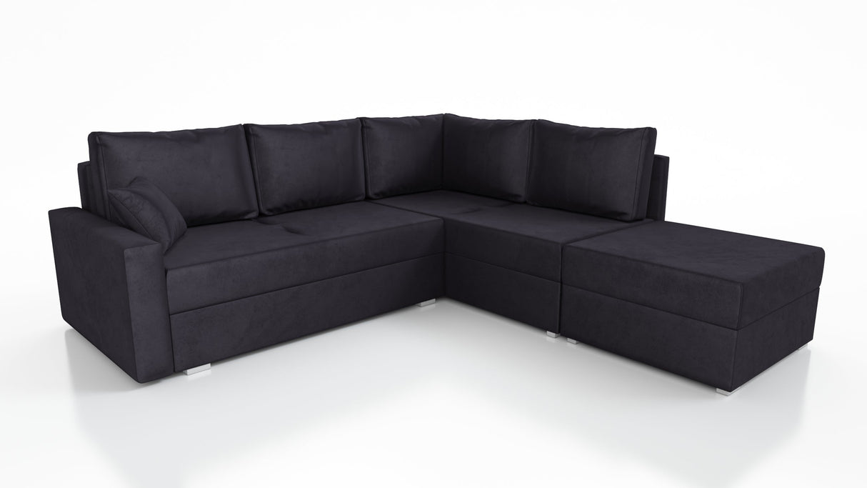 ECKSOFA BETT FINO 228CM + PASSENDER HOCKER / FEDERN + SCHAUMSTOFF