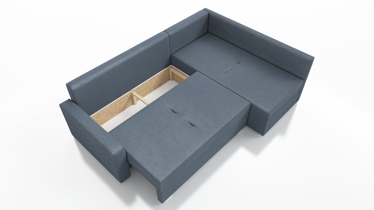 ECKSOFA BETT FINO 228CM + PASSENDER HOCKER / FEDERN + SCHAUMSTOFF