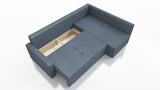 ECKSOFA BETT FINO 228CM + PASSENDER HOCKER / FEDERN + SCHAUMSTOFF