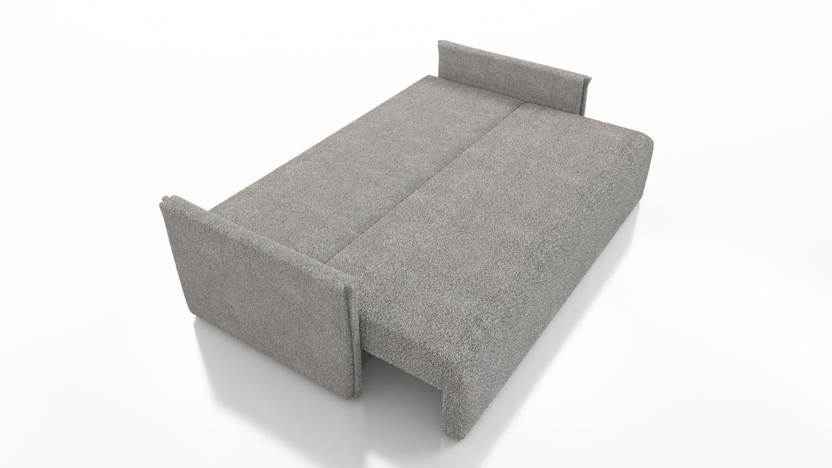 NIEUW! Slaapbank BIANCA 207CM BONELL VEREN + SCHUIM BOUCLE STOF / KLEURKEUZE