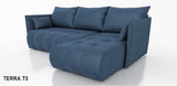 Sofa narożna z funkcją spania NESS 214CM / SPRĘŻYNY + PIANKA / WYBÓR KOLORU