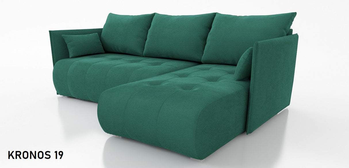 Sofa narożna z funkcją spania NESS 214CM / SPRĘŻYNY + PIANKA / WYBÓR KOLORU