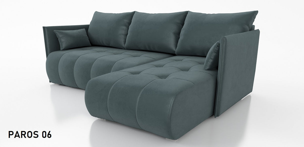 Sofa narożna z funkcją spania NESS 214CM / SPRĘŻYNY + PIANKA / WYBÓR KOLORU