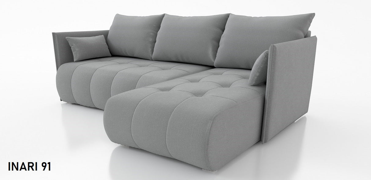 Sofa narożna z funkcją spania NESS 214CM / SPRĘŻYNY + PIANKA / WYBÓR KOLORU