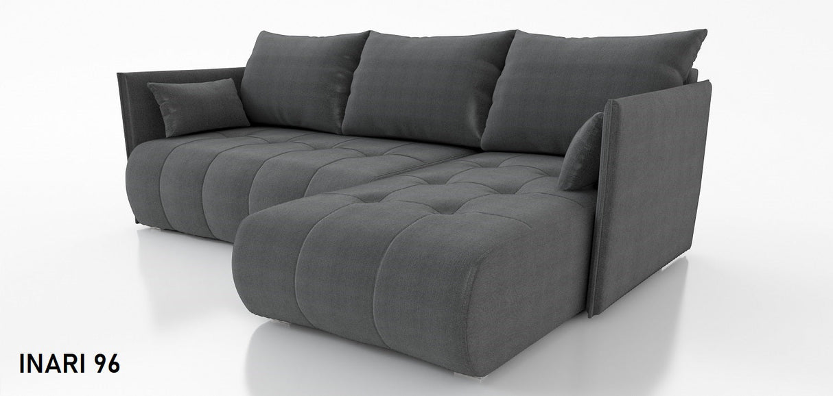 Sofa narożna z funkcją spania NESS 214CM / SPRĘŻYNY + PIANKA / WYBÓR KOLORU