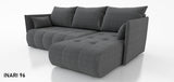 Sofa narożna z funkcją spania NESS 214CM / SPRĘŻYNY + PIANKA / WYBÓR KOLORU