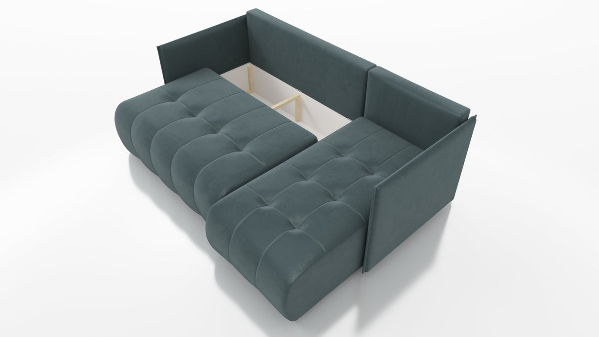 Sofa narożna z funkcją spania NESS 214CM / SPRĘŻYNY + PIANKA / WYBÓR KOLORU