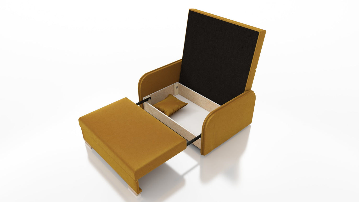 2 SEATER SOFA BED GOLDY 124CM EASY CLEAN FABRIC / SPRINGS + FOAM