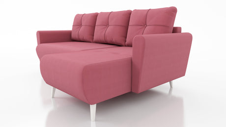 ECKSOFA BETT MONE UNIVERSAL 228cm LEICHT ZU REINIGENDER STOFF FARBAUSWAHL / BONELLFEDERN + SCHAUMSTOFF