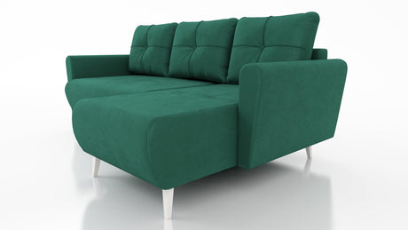 ECKSOFA BETT MONE UNIVERSAL 228cm LEICHT ZU REINIGENDER STOFF FARBAUSWAHL / BONELLFEDERN + SCHAUMSTOFF