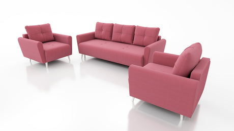 MONE 3+1+1 SOFA UND 2 SESSEL LEICHT ZU REINIGENDER STOFF / BONELLFEDERN + SCHAUMSTOFF