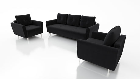 MONE 3+1+1 SOFA UND 2 SESSEL LEICHT ZU REINIGENDER STOFF / BONELLFEDERN + SCHAUMSTOFF