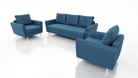 MONE 3+1+1 SOFA UND 2 SESSEL LEICHT ZU REINIGENDER STOFF / BONELLFEDERN + SCHAUMSTOFF