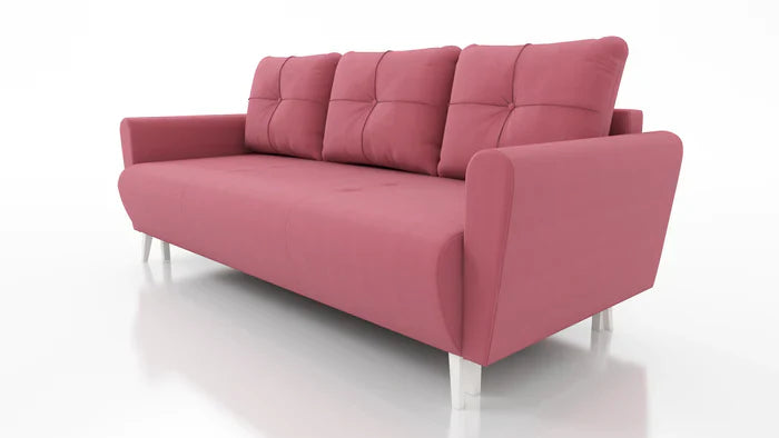 SOFA BETT MONE 221CM JASMINE 72 LEICHT ZU REINIGENDER STOFF / BONELLFEDERN + SCHAUM