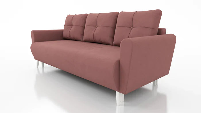 SOFA BETT MONE 221CM KRONOS 29 EINFACH ZU REINIGENDER STOFF / BONELLFEDERN + SCHAUM