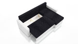 ECKSOFA BETT FOXY UNIVERSAL ECKE SAWANA 05 / WEIßES KUNSTLEDER / SCHAUMSTOFF