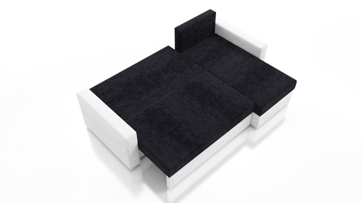 ECKSOFA BETT FOXY UNIVERSAL ECKE SAWANA 05 / WEIßES KUNSTLEDER / SCHAUMSTOFF