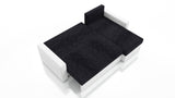 ECKSOFA BETT FOXY UNIVERSAL ECKE SAWANA 05 / WEIßES KUNSTLEDER / SCHAUMSTOFF