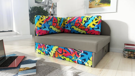 UNIVERSAL CORNER SOFA BED KUBUS CUBE GREY / GRAPHITI Children room