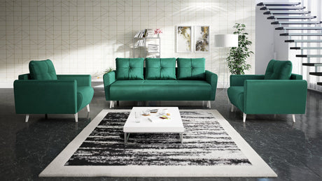 MONE 3+1+1 SOFA UND 2 SESSEL LEICHT ZU REINIGENDER STOFF / BONELLFEDERN + SCHAUMSTOFF