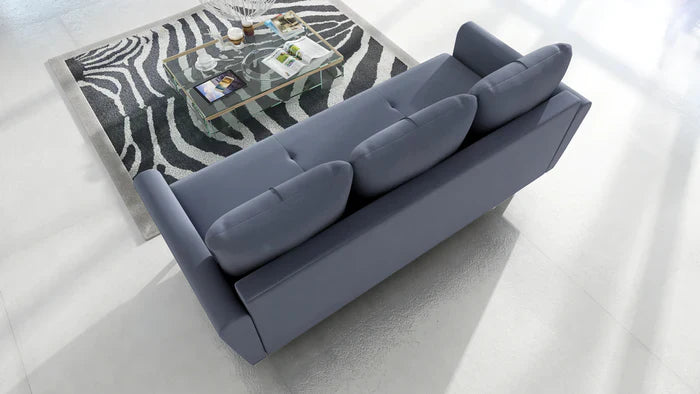 SOFA BETT MONE 221CM KRONOS 19 LEICHT ZU REINIGENDER STOFF / BONELLFEDERN + SCHAUM