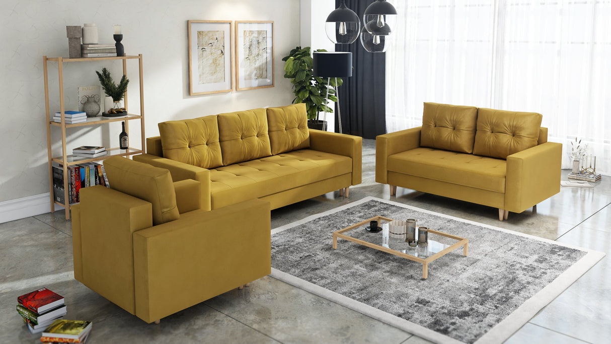 CANDY SOFA BETTEN SET 3+2+1 / BONELL FEDERN + SCHAUM / AUSWAHL VIELER FARBEN