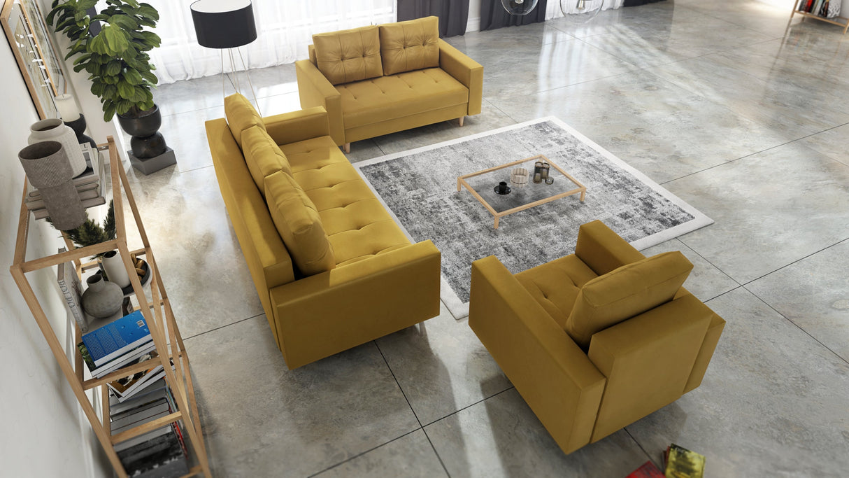 CANDY SOFA BETTEN SET 3+2+1 / BONELL FEDERN + SCHAUM / AUSWAHL VIELER FARBEN