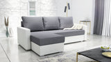 ECKSOFA BETT FOXY UNIVERSAL ECKE SAWANA 05 / WEIßES KUNSTLEDER / SCHAUMSTOFF
