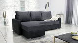 ECKSOFA BETT FOXY UNIVERSAL ECKE BERLIN 02 / SCHWARZ KUNSTLEDER / SCHAUMSTOFF