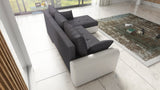 UNIVERSAL ECKSOFA BETT ECO 240CM GRAU/WEISS KUNSTLEDER BERLIN 01 / MADRYT 920 2X STAURAUM