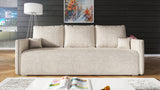 NIEUW! Slaapbank BIANCA 207CM BONELL VEREN + SCHUIM BOUCLE STOF / KLEURKEUZE