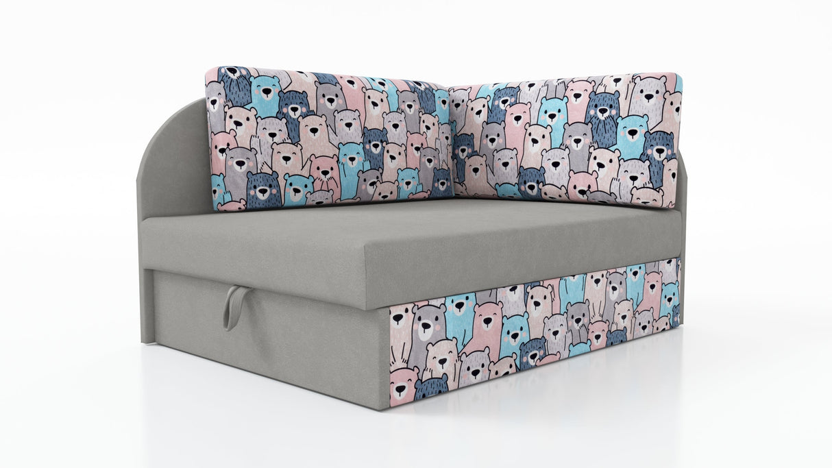 UNIVERSAL CORNER SOFA BED KUBUS CUBE GREY / TEDDY Children room