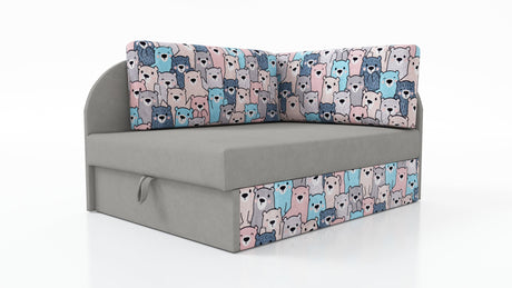UNIVERSAL CORNER SOFA BED KUBUS CUBE GREY / TEDDY Children room